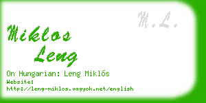 miklos leng business card